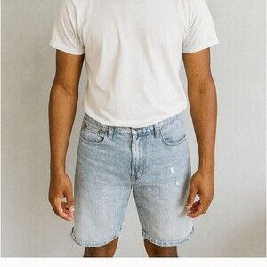 Vtg Tommy Hilfiger Distressed Authentic 90s Grunge Skater Jean Shorts 40 Jorts